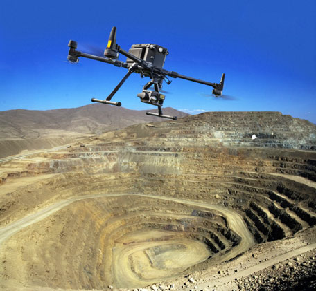 Dron para minería satelital